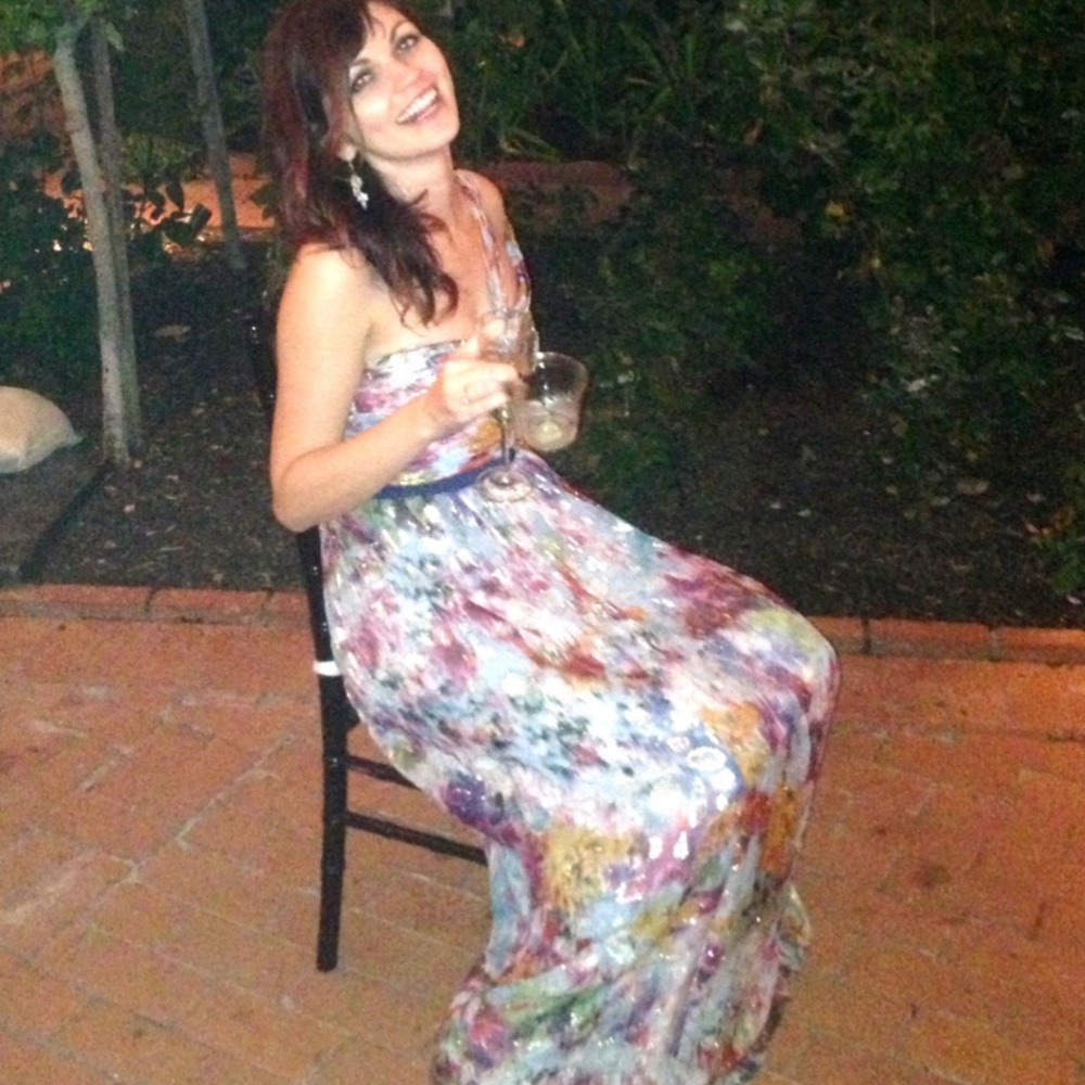 Bcbg max azaria one shoulder maxi stunner